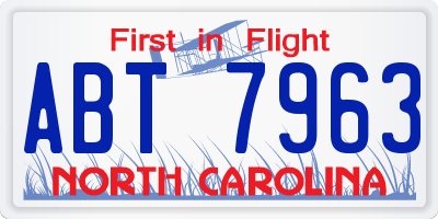 NC license plate ABT7963