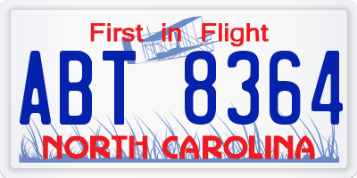 NC license plate ABT8364