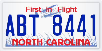 NC license plate ABT8441