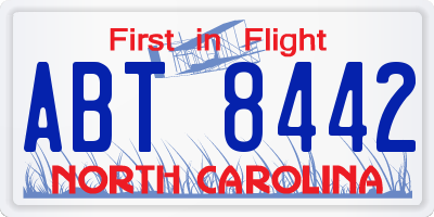 NC license plate ABT8442