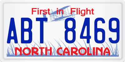 NC license plate ABT8469