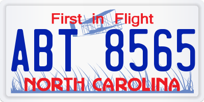NC license plate ABT8565