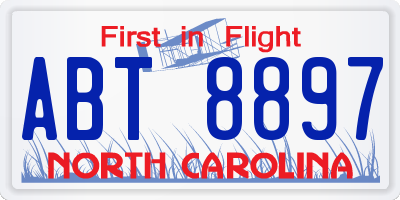 NC license plate ABT8897