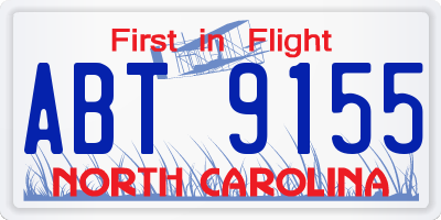 NC license plate ABT9155