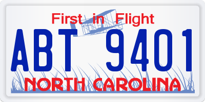 NC license plate ABT9401