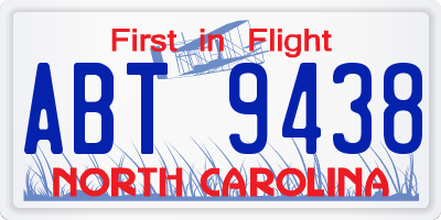 NC license plate ABT9438