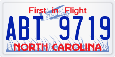 NC license plate ABT9719
