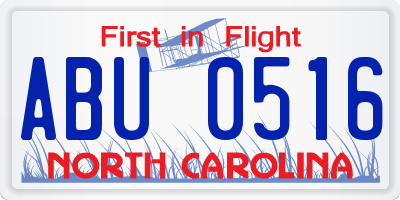 NC license plate ABU0516