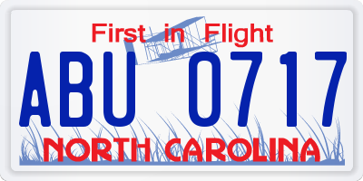 NC license plate ABU0717