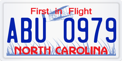 NC license plate ABU0979