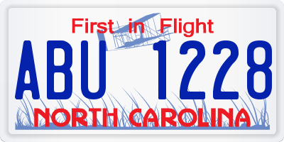 NC license plate ABU1228