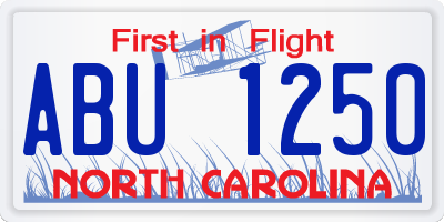 NC license plate ABU1250