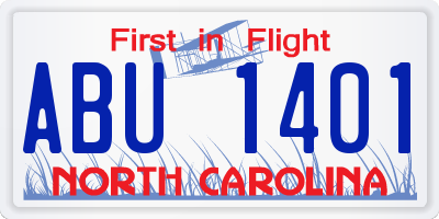 NC license plate ABU1401