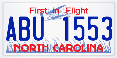 NC license plate ABU1553