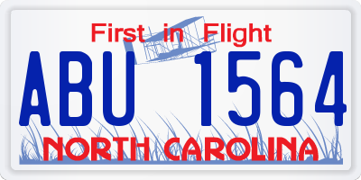 NC license plate ABU1564