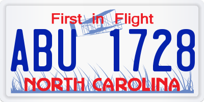 NC license plate ABU1728