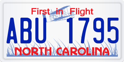 NC license plate ABU1795