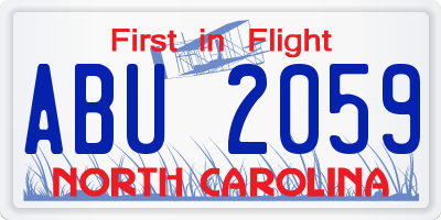 NC license plate ABU2059