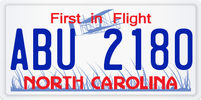 NC license plate ABU2180