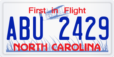NC license plate ABU2429