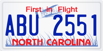 NC license plate ABU2551