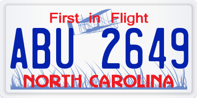 NC license plate ABU2649