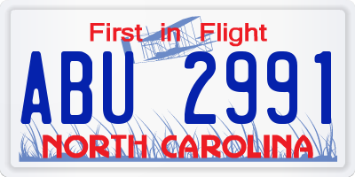NC license plate ABU2991