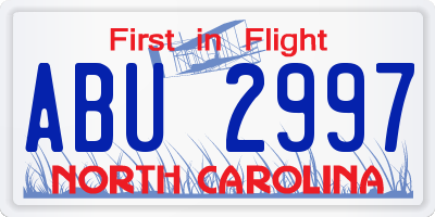 NC license plate ABU2997