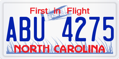 NC license plate ABU4275