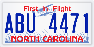 NC license plate ABU4471