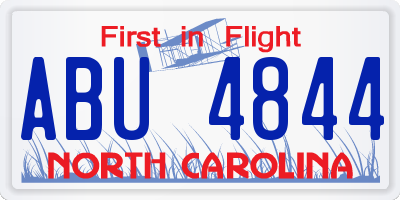 NC license plate ABU4844