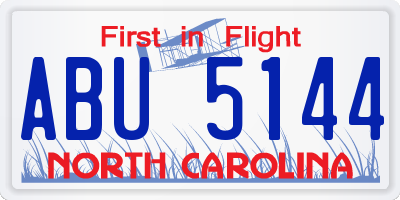NC license plate ABU5144