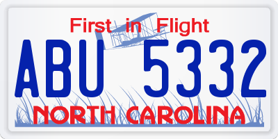 NC license plate ABU5332