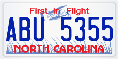 NC license plate ABU5355