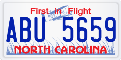 NC license plate ABU5659