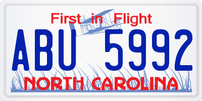 NC license plate ABU5992