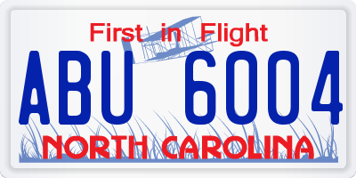 NC license plate ABU6004
