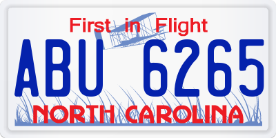 NC license plate ABU6265