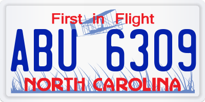 NC license plate ABU6309