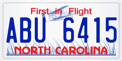 NC license plate ABU6415