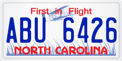 NC license plate ABU6426