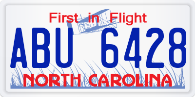 NC license plate ABU6428
