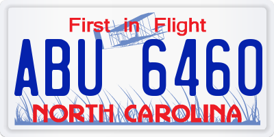 NC license plate ABU6460