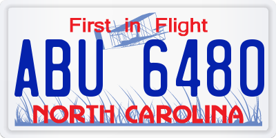 NC license plate ABU6480