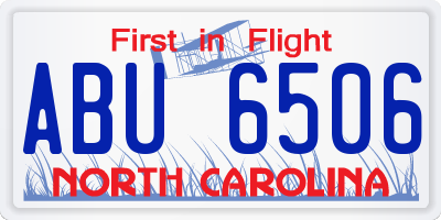 NC license plate ABU6506