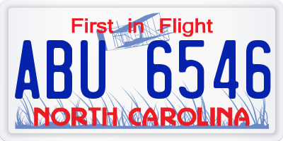 NC license plate ABU6546
