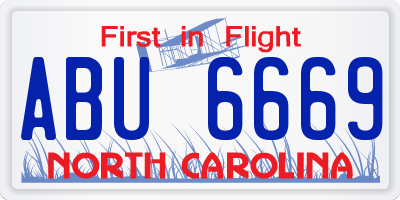 NC license plate ABU6669