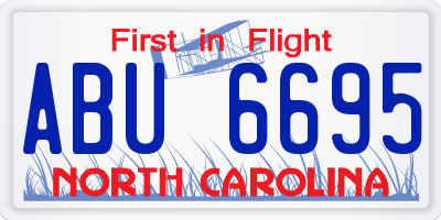 NC license plate ABU6695