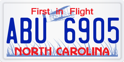 NC license plate ABU6905