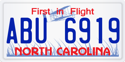 NC license plate ABU6919